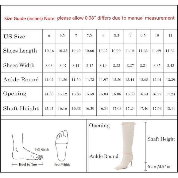 Women Beige Faux Leather Pointed Toe Tall  Stiletto High Heel Zipper Dress Boots - Picture 7 of 7